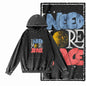 Orbit Runner Astronaut Acid-Washed Black Hoodie