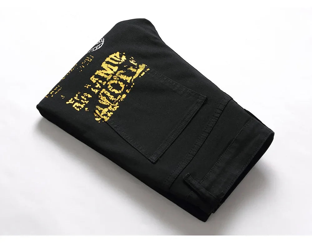 Men's Stylish Jeans Featuring Unique Letter Prints and patterns - ShopHub