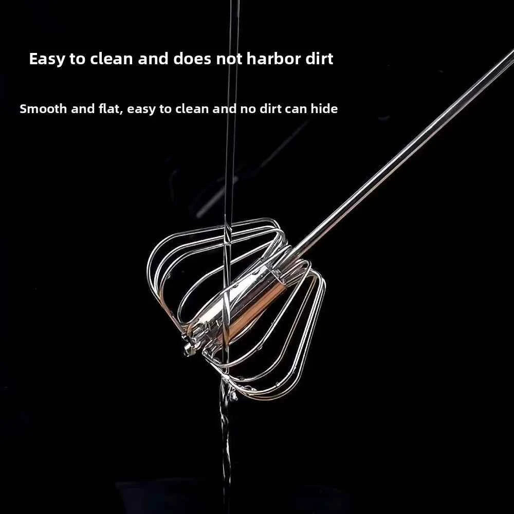 Stainless Steel Egg Beater, 10 Inch Hand Rotary Whisk with 22mm Grip, 7cm Whisk Head for Cooking & Baking