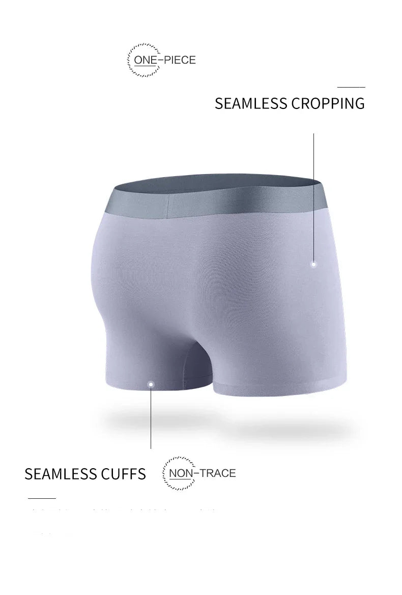 MiiOW Men's Modal Underwear - 3Pcs Graphene Antibacterial Boxer with Seamless Cuffs