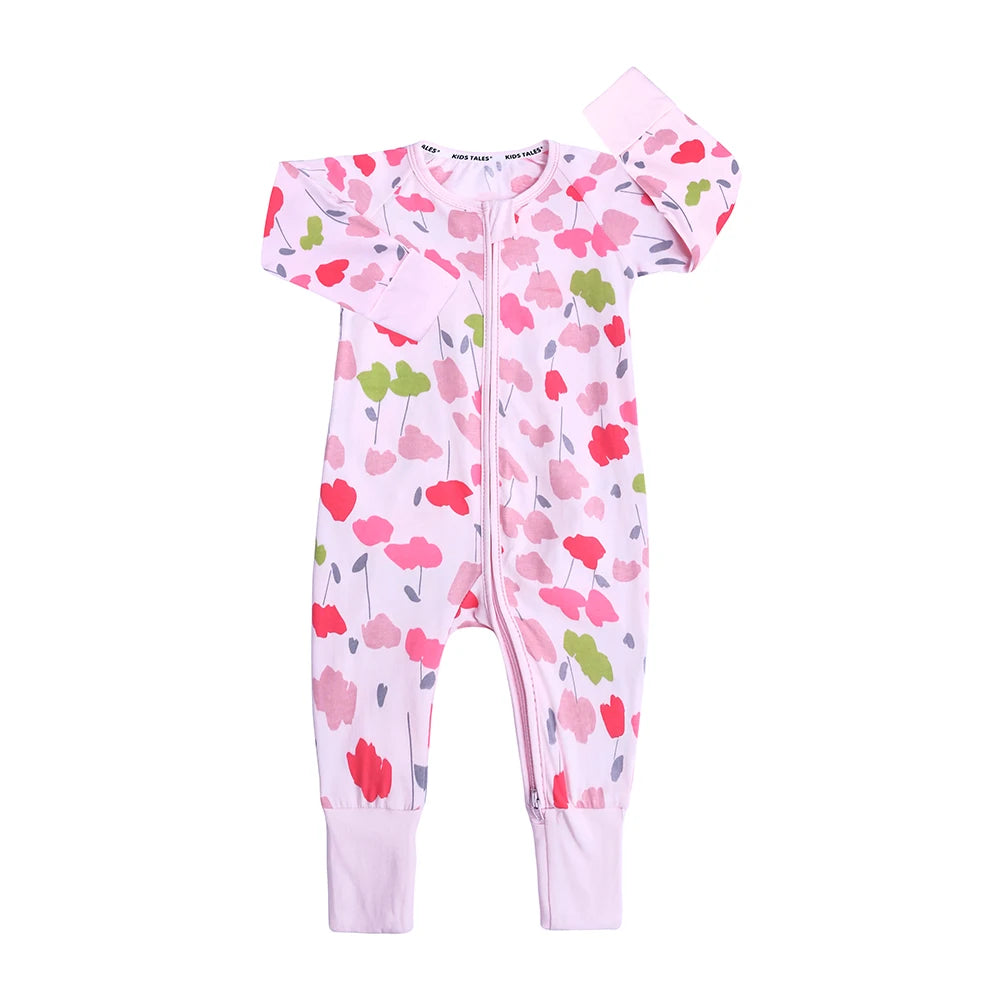 Kids Tales Little Daydream Cotton-Blend Double-Zip Romper