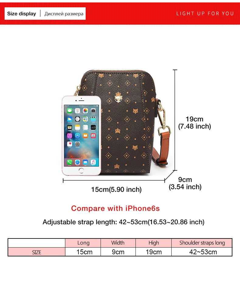 FOXER PVC Women's Cellphone Bag Fashion Signature Shoulder Bag 2026 New Lady Mini Crossbody Purse