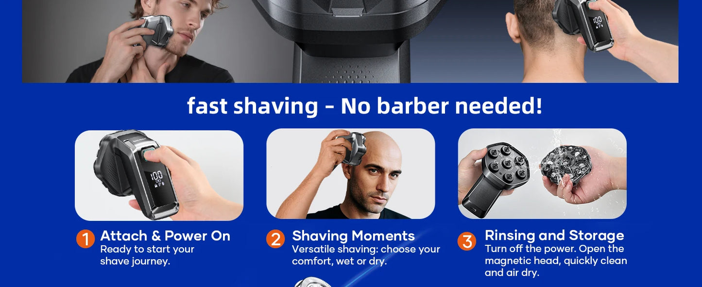 Kensen S32 Electric Head Shaver for Men 7D Floating Cutter