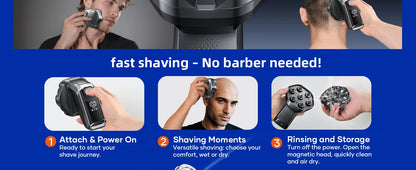 Kensen S32 Electric Head Shaver for Men 7D Floating Cutter