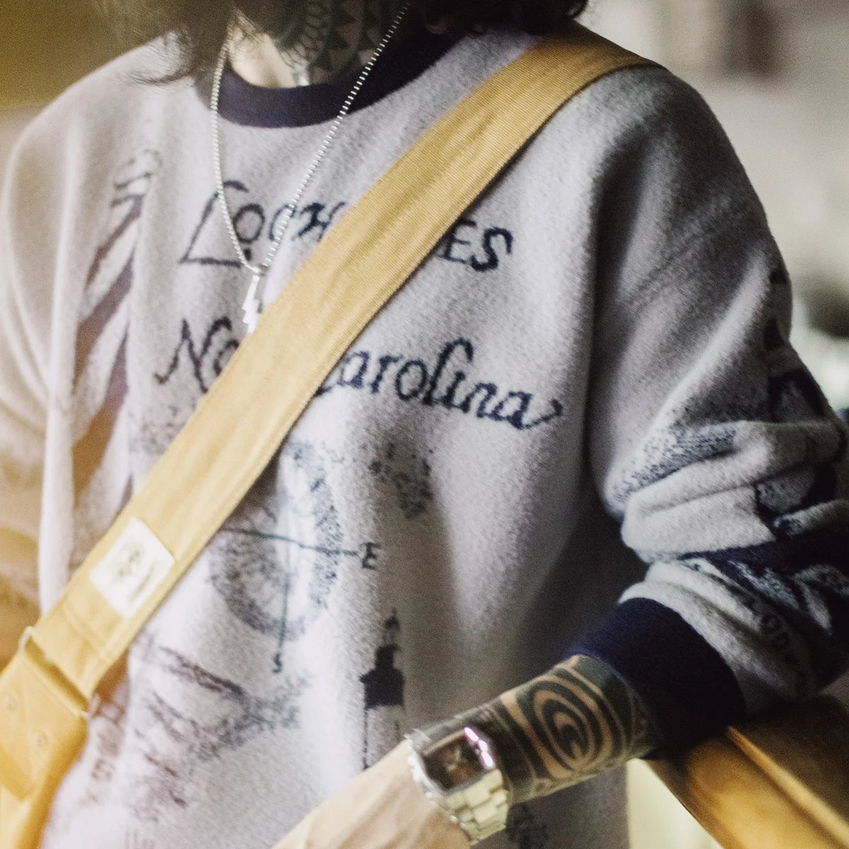 MADEN Grey Lighthouse Crew-Neck Sweater
