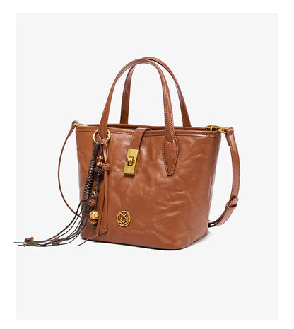 FOXER Vintage Wrinkle Leather Tote Bag