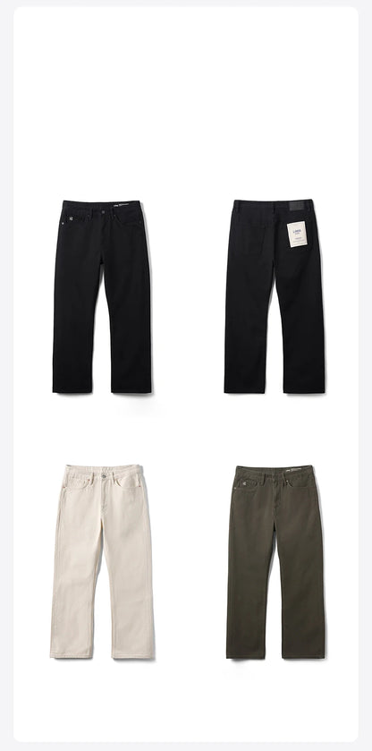 SIMWOOD 2026 Spring New Loose Relax 11.3oz Washed Vintage Jeans Men Plus Size Denim Trousers