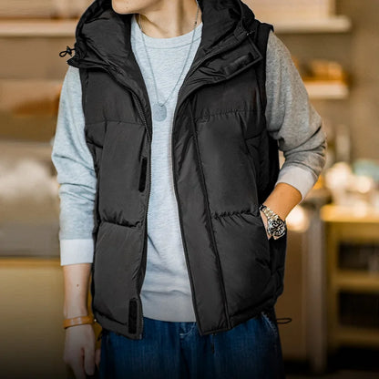 Maden Men's Winter Detachable Sleeves Down Jacket – Two Jackets in One