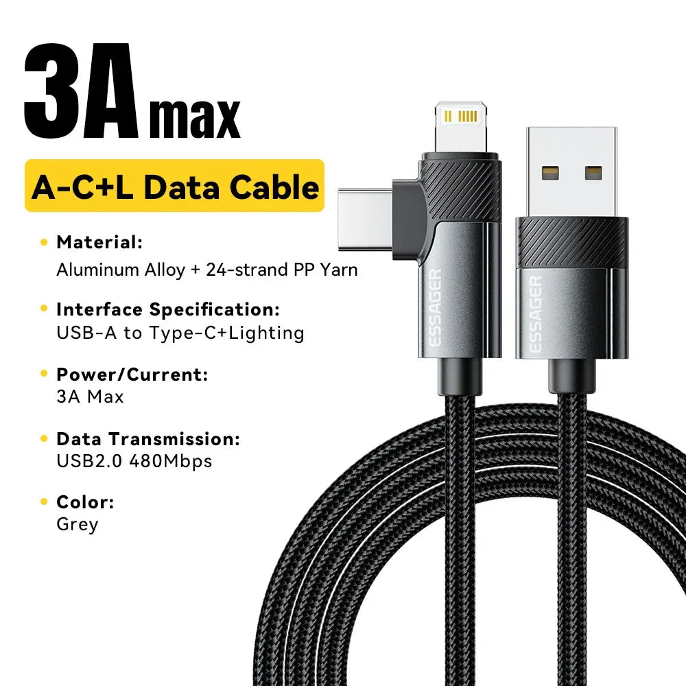 Essager PD 2 in 1 USB A Cable - ShopHub
