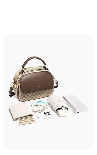 FOXER Lady's Shoulder Bag PVC Leather Casual Handbag Vintage Female Crossbody Bag Fashion Commute Boston Bag