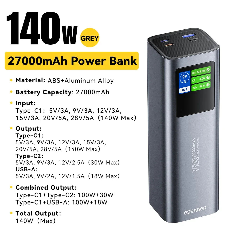 ESSAGER 140W Power Bank - ShopHub