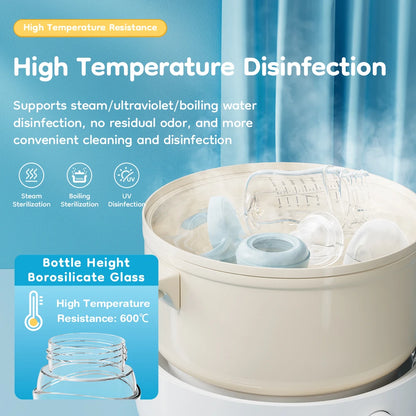 MAMIJOY Baby Glass Bottle High 80/160/240ml Borosilicate Wide-mouthed Anti-bloating Clear Scale Feeding Bottle BPA＆BPS-FREE GB61