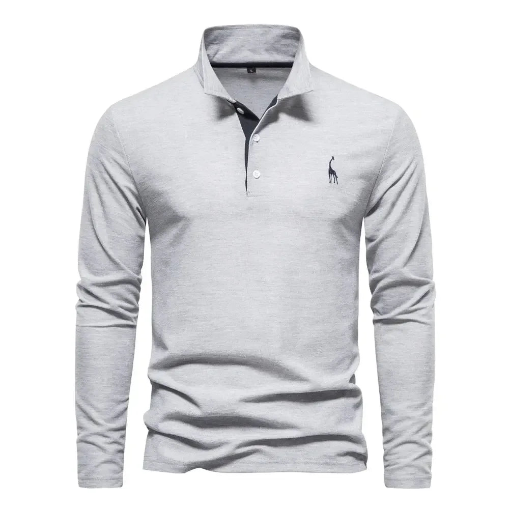 AIOPESON Men's Deer Embroidery Polo Shirts - ShopHub