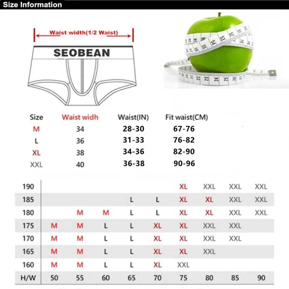 SEOBEAN Men's Trendy Triangle Underpants Sexy Tight Cartoon Style Gradient U Convex Pouch Tight Fit Pants