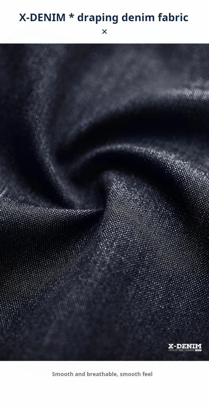 Maden Vintage Black Draped Non-Iron Denim Jeans