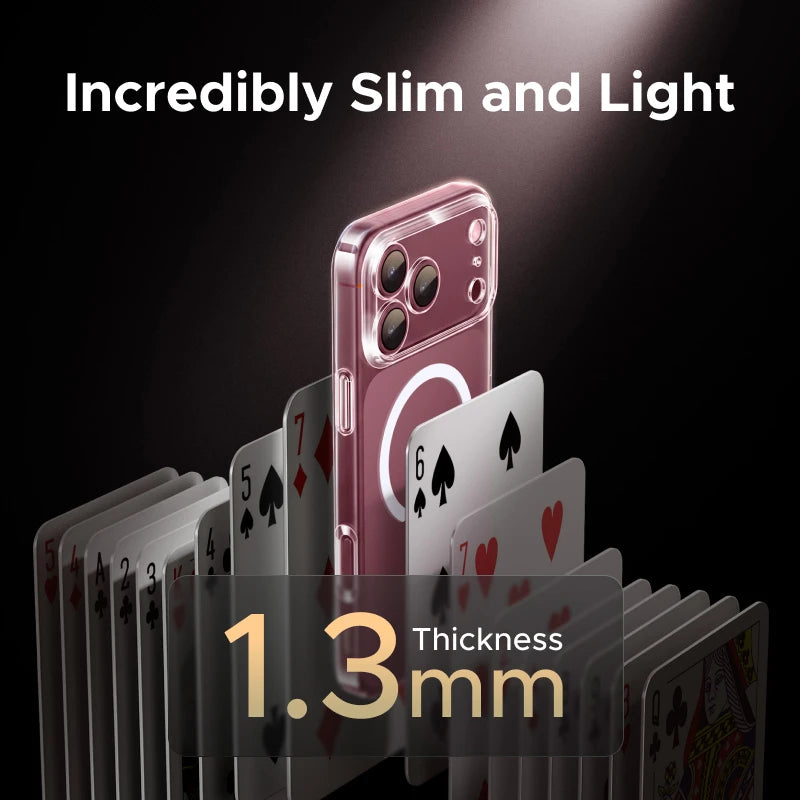UGREEN Never Yellow PC Magnetic Case for iPhone 18 17 Pro 18Pro Max Shockproof Anti-Yellowing Clear Hard Cover for MagSafe Cases