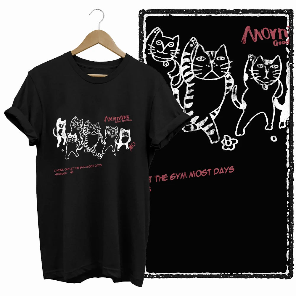 COOLMIND Black Cat Graphic T-Shirt | Women's 50-Design