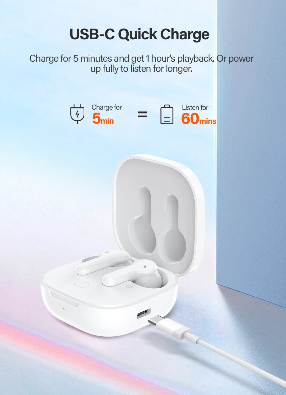 QCY T13 Wireless Earphones with 4 Mic ENC, HD Call, Stereo Sound, Touch Control, Long Standby 40Hrs - ShopHub