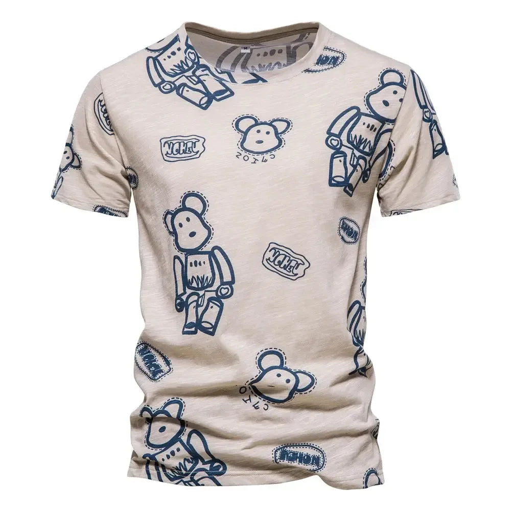 AIOPESON Dot Printed Short Sleeved T-Shirts - ShopHub