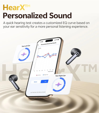 QCY AilyBuds E50 Wireless Earbuds with Bluetooth 6.0, Spatial Sound, 11mm Drivers, In-Ear Detection, HT11 Bass Boost, and 40H Playtime - ShopHub