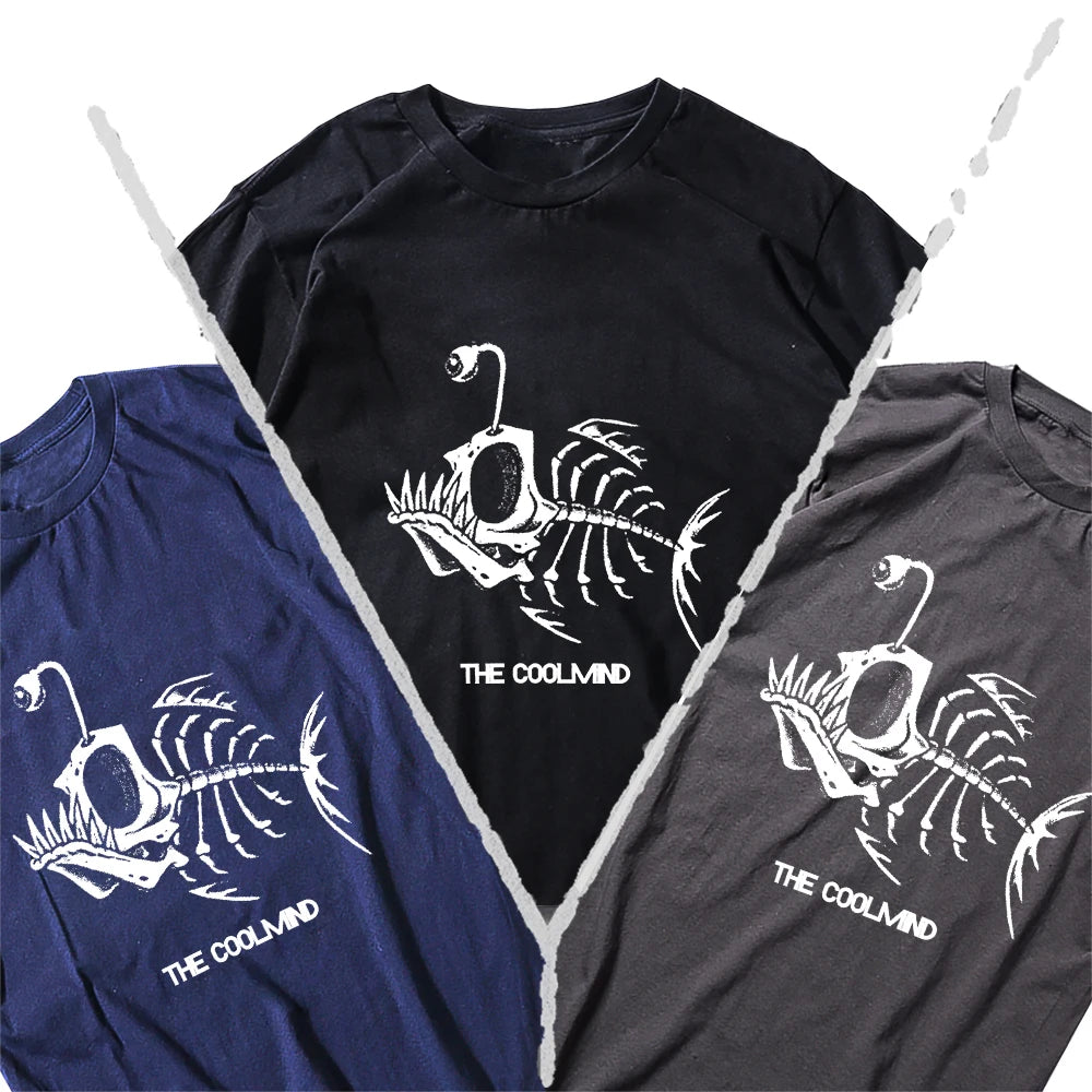 Bonefish Skull Deep Sea Fish Skeleton Funny Fisherman men T-Shirt Cotton O-Neck Short Sleeve Men T Shirt Oversize Streetwear
