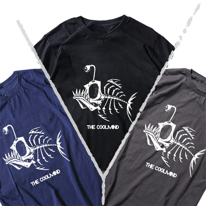 Bonefish Skull Deep Sea Fish Skeleton Funny Fisherman men T-Shirt Cotton O-Neck Short Sleeve Men T Shirt Oversize Streetwear