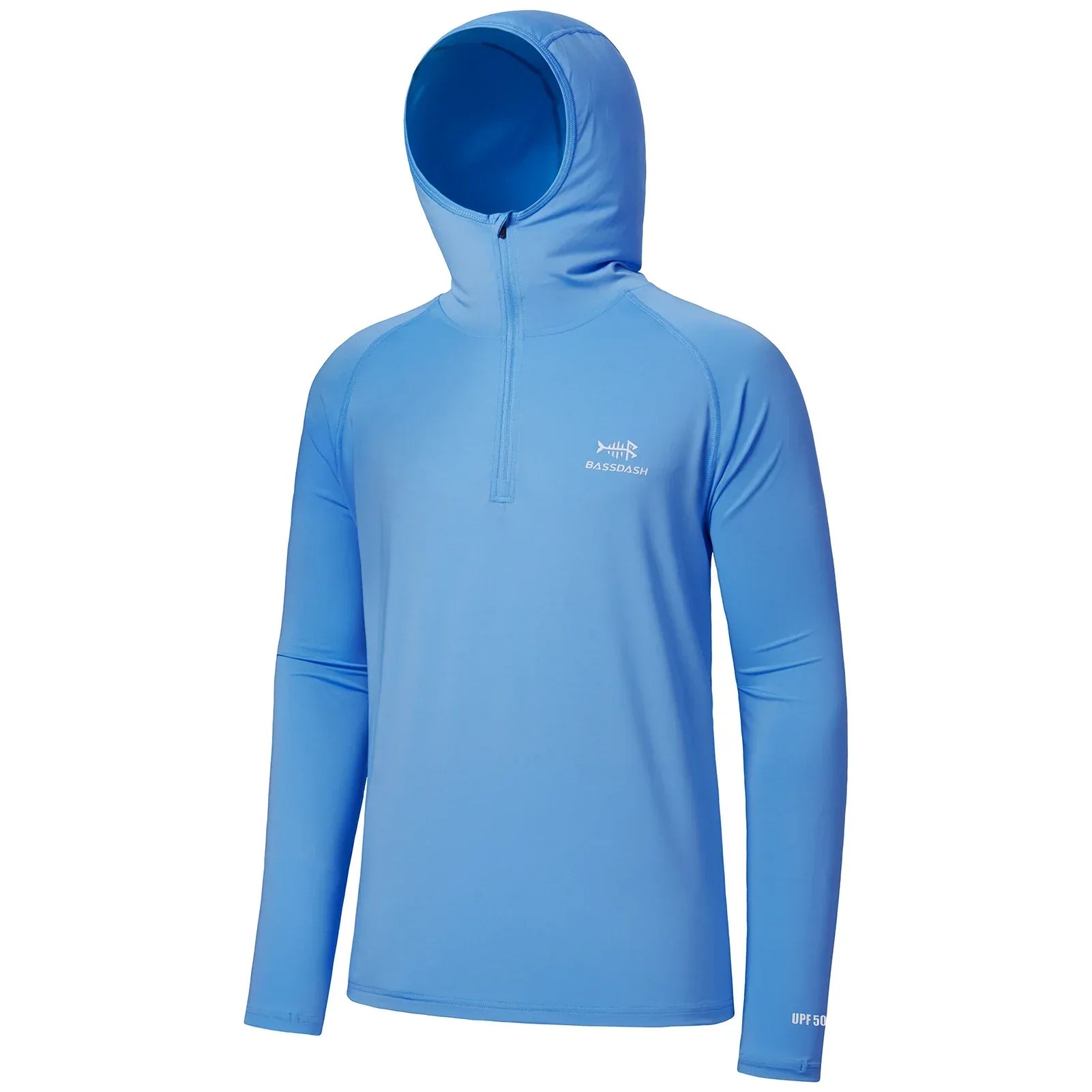 BASSDASH Men’s UPF 50+ 1/4 Zip Fishing Hoodie Carolina