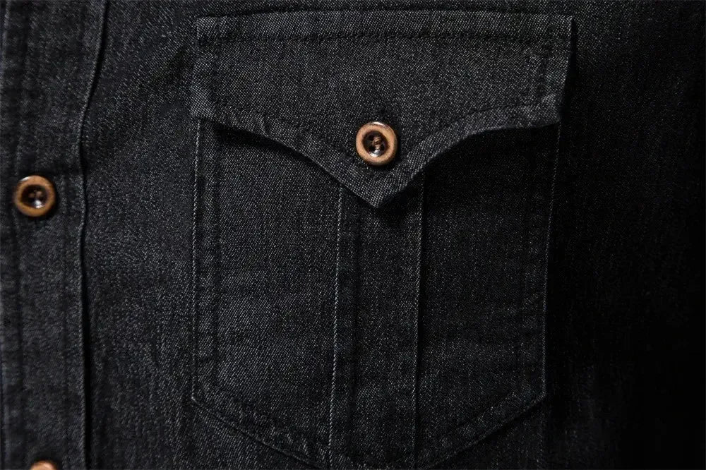 AIOPESON Elastic Cotton Denim Shirts - ShopHub