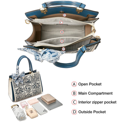 FOXER Split Leather Large Tote Handbag