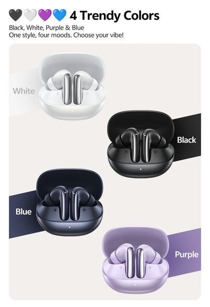 QCY MeloBuds N20 Earphones - Wireless Bluetooth 6.0 with 13mm Drivers and 50dB Adaptive Hybrid Noise Cancelling, 40Hrs Battery Life - ShopHub
