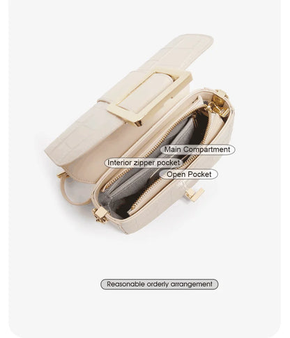 FOXER Split Leather Fashion Women Shoulder Bag Lady Crossbody Handbag Gift for Wife, Girlfriend