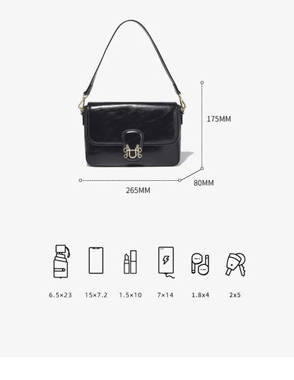 FOXER Split Cowhide Leather Crossbody Bag