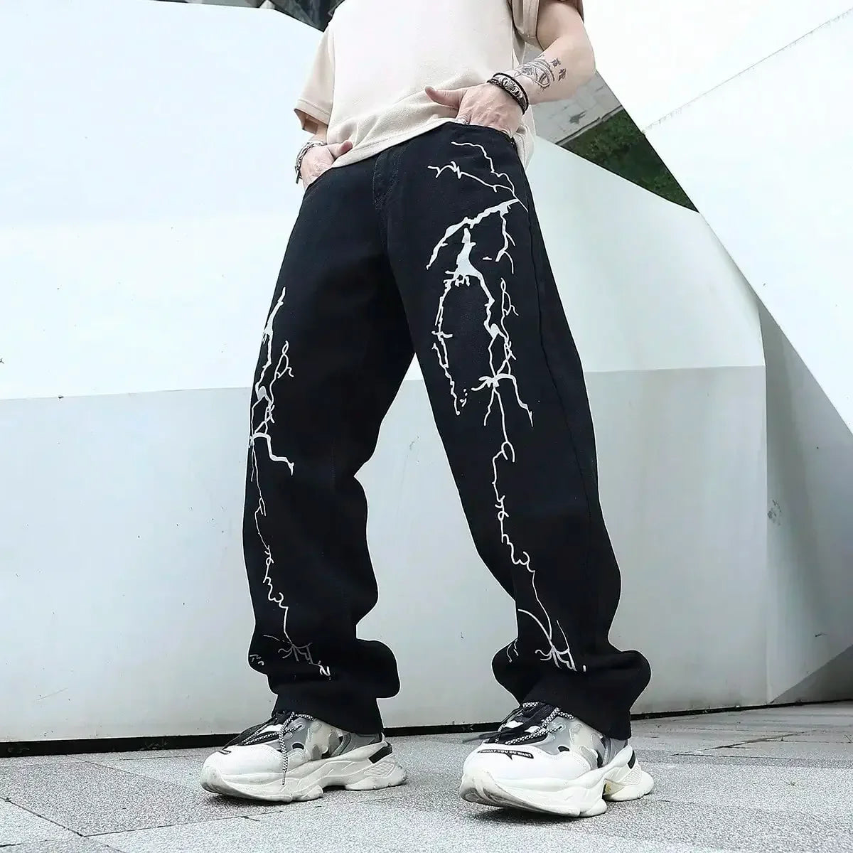 Men's Stylish Graffiti Printing Jeans - ShopHub