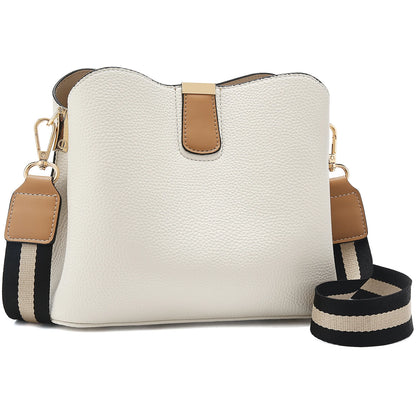 FOXER Brand New Shoulder Bag for Women PU Leather Retro Large Capacity Bucket Bag Female Crossbody Purse Tote Commuting Purse
