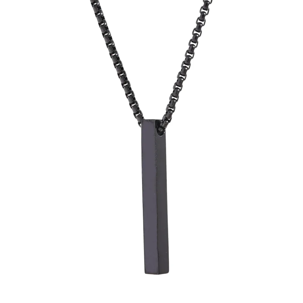 Stainless Steel Long Square Men's Pendant Necklace - ShopHub