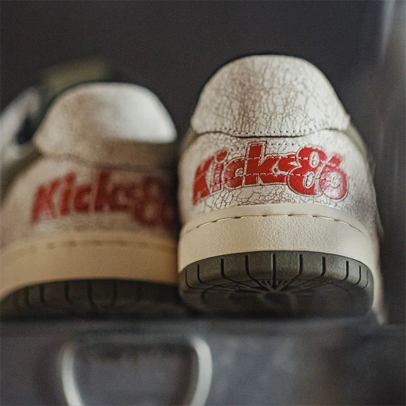 Vintage Crackle Men's Skate-Style Sneakers