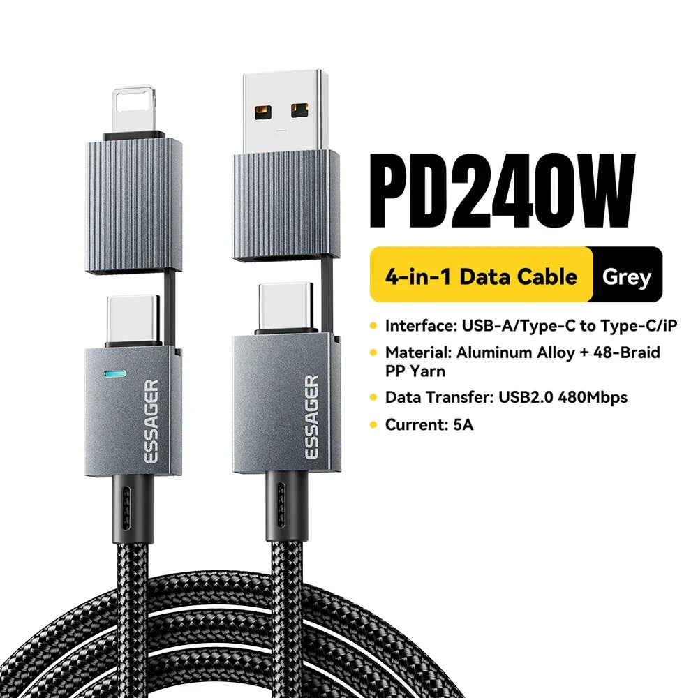 Essager 240W 4-in-1 Fast Charging Cable - ShopHub