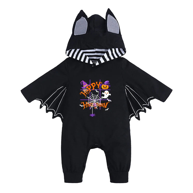 Kids Tales Batty Boo Cotton-Blend Halloween Baby Romper