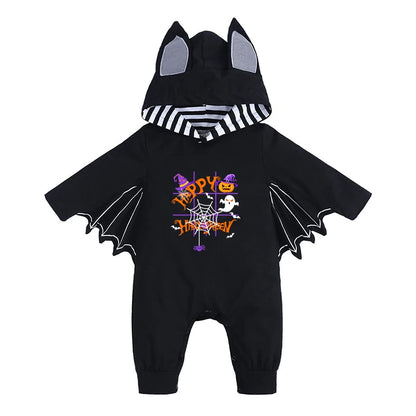 Kids Tales Batty Boo Cotton-Blend Halloween Baby Romper
