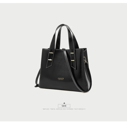 High Quality Women Split Leather Handbag Fashion Workplace Big Capacity Tote Bag Commuter Crossbody Shoulder Bags Mother's Gift