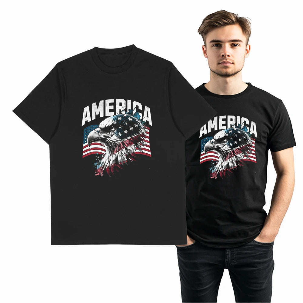 COOLMIND Unisex American Eagle Graphic Cotton T-Shirt