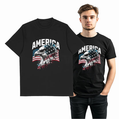 COOLMIND Unisex American Eagle Graphic Cotton T-Shirt