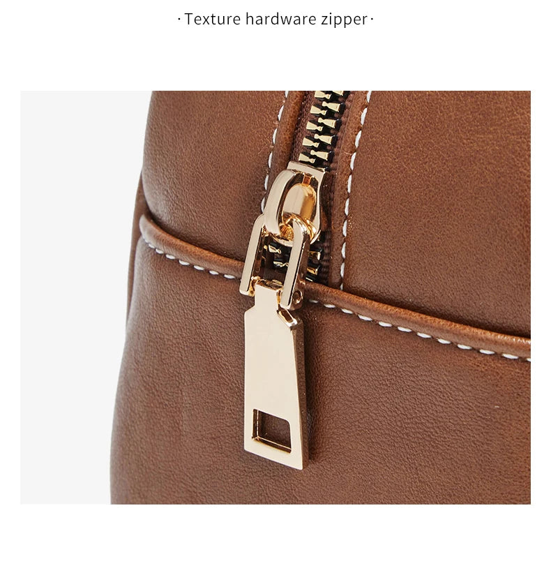 FOXER New Large Capaci Women's Handbag PU Leather Simple Retro Single Underarm Bag for Female Casual Commuting Pillow Bag Purse