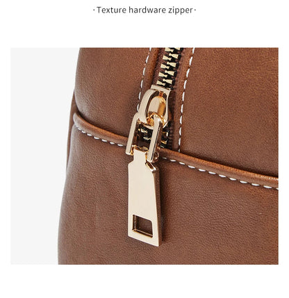 FOXER New Large Capaci Women's Handbag PU Leather Simple Retro Single Underarm Bag for Female Casual Commuting Pillow Bag Purse