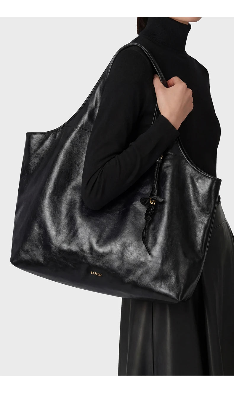 BAFELLI Soft Leather Large Capacity Work Tote Bag