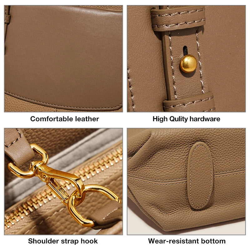 FOXER Luxury Cow Leather Tote Bag