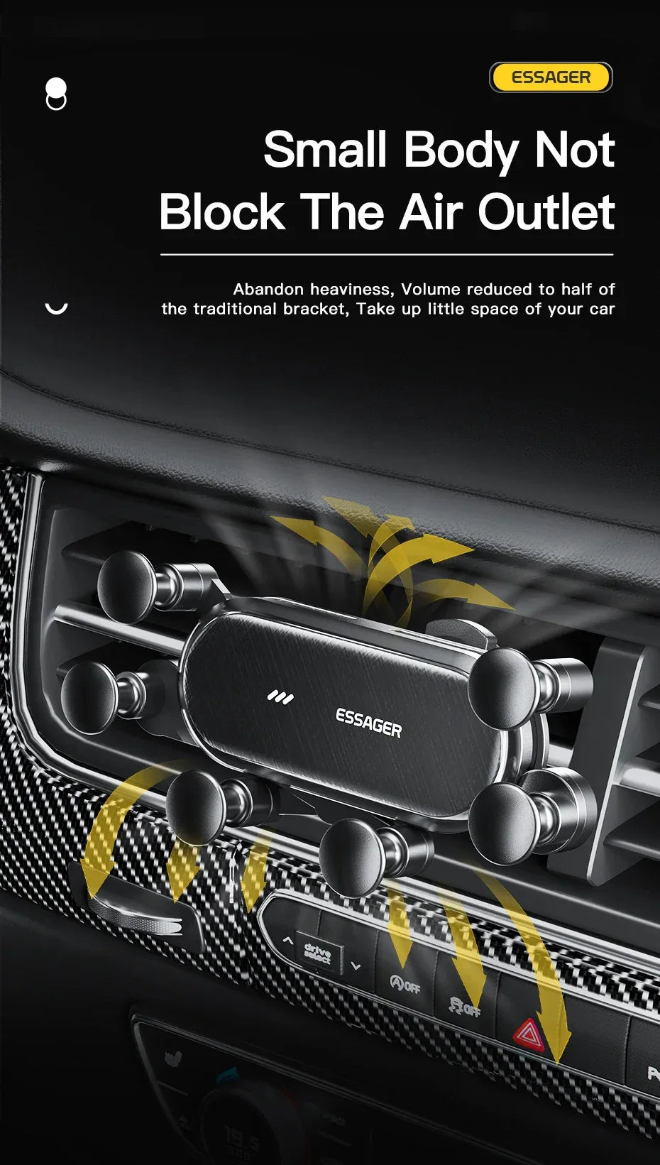 Essager Six Points Gravity Car Phone Holder - ShopHub