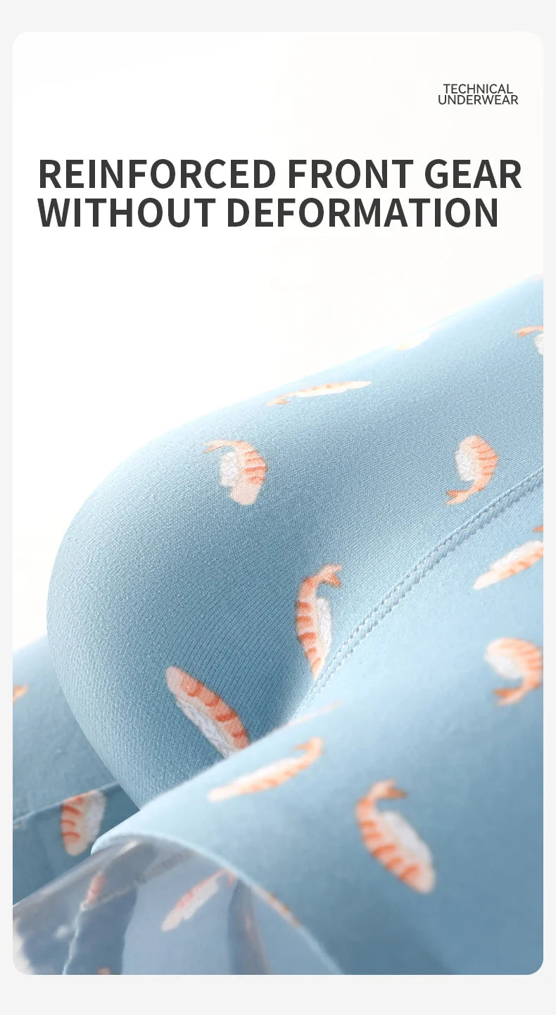 MiiOW Men's Underwear Set 3Pcs Antibacterial Funny Printed Boxers Briefs