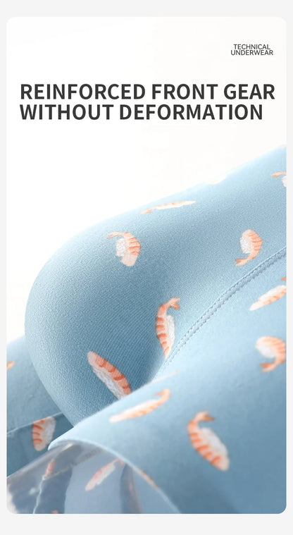 MiiOW Men's Underwear Set 3Pcs Antibacterial Funny Printed Boxers Briefs