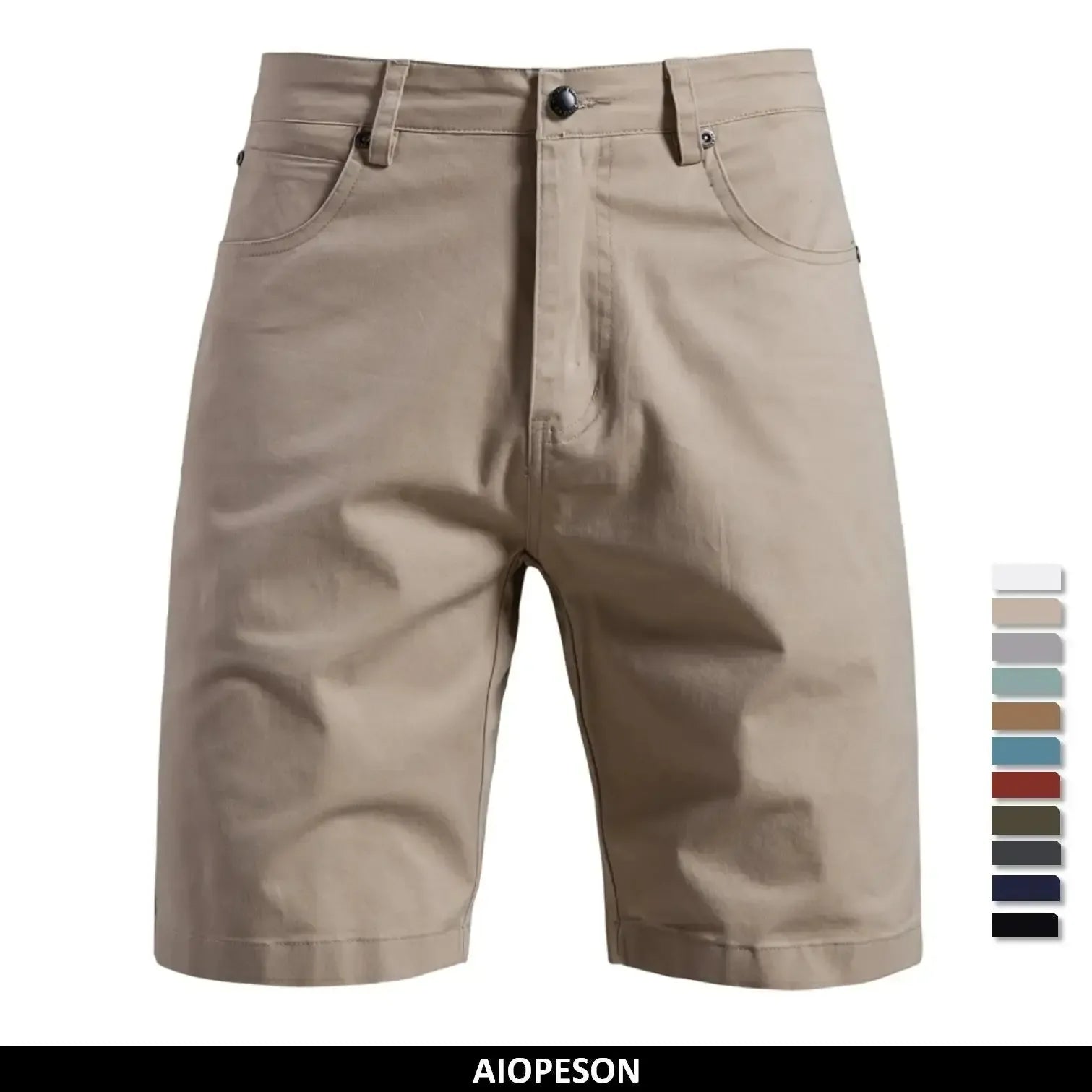 AIOPESON Men's 100% Cotton Summer Casual Shorts - ShopHub